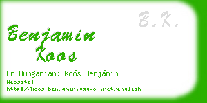 benjamin koos business card